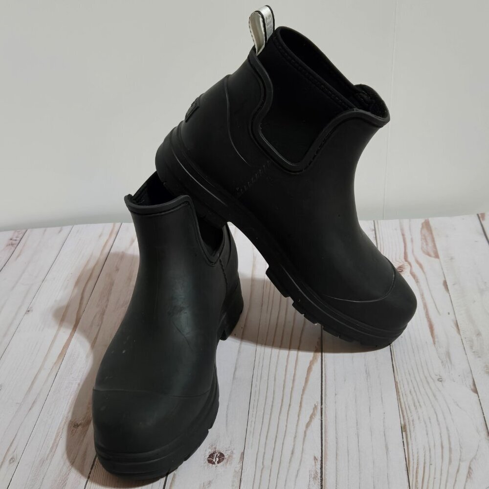 UGG Women's Droplet Rain Boot In Black Color Size 9 - Picture 7 of 9